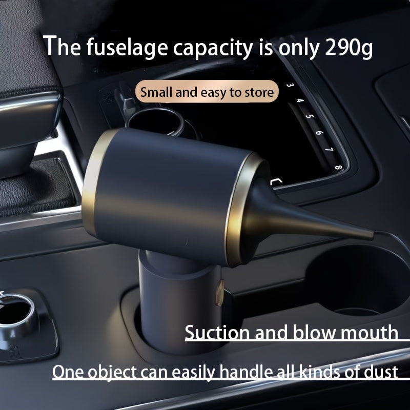 Cordless Car Vacuum Cleaner with USB Charging, One-Button Operation & 4-in-1 Function (Suction, Water Blending, Blow, Vacuum, Clean) - Wireless Handheld Vacuum with 4-in-1 Nozzle, Portable Vacuum for Home/Car Use, Cordless Ca