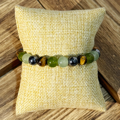 CHENGYOUGE Women's Bohemian Bracelet - Natural Green