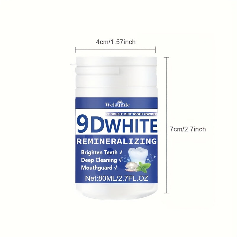 9D White Remineralizing Hydroxyapatite Tooth Powder, Tooth Whitening Powder, Deep Cleaning, Fresh Breath, Ideal for Oral Health & Hygiene Gift for Women Men, Breath Freshener, Toothpaste, Tooth Cleaning Powder for Daily Life