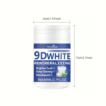 9D White Remineralizing Hydroxyapatite Tooth Powder, Tooth Whitening Powder, Deep Cleaning, Fresh Breath, Ideal for Oral Health & Hygiene Gift for Women Men, Breath Freshener, Toothpaste, Tooth Cleaning Powder for Daily Life