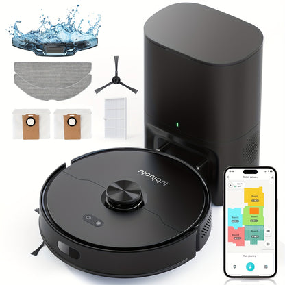 Lubluelu L15 MAX Robot Vacuum and Mop, 3-in-1 Sweeping & Vacuuming & Mopping, 3.0L Dust Bag, 70-Day Self-Emptying, 360° PSD Obstacle Avoidance, Diversified Cleaning, Mapping, Pet Hair Cleaning, Home Cleaning | Modern Robot D