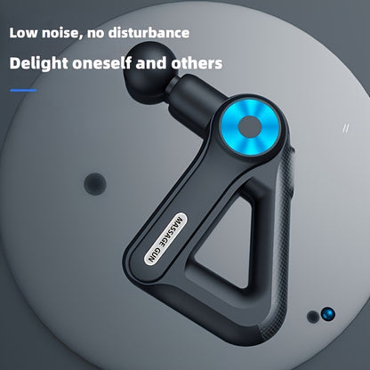 Portable USB Rechargeable Massage Gun Featuring 9 Interchangeable Heads for Comprehensive Body Massage, Including Deep Tissue for Back And Arms. This Handheld Electric Muscle Massager Is Ideal for Sports And Fitness Enthusias