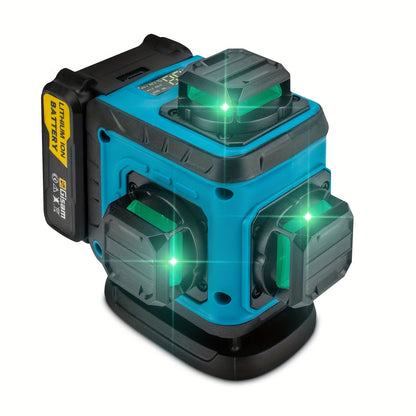 Gisam Multifunctional 16 Lines 4D Green Laser Level with Tripod & App Control, 360° Self-Leveling Horizontal & Vertical Cross Lines, USB & Battery Powered, Includes Carrying Case, Super-Powerful Beam, Portable Design for Ind