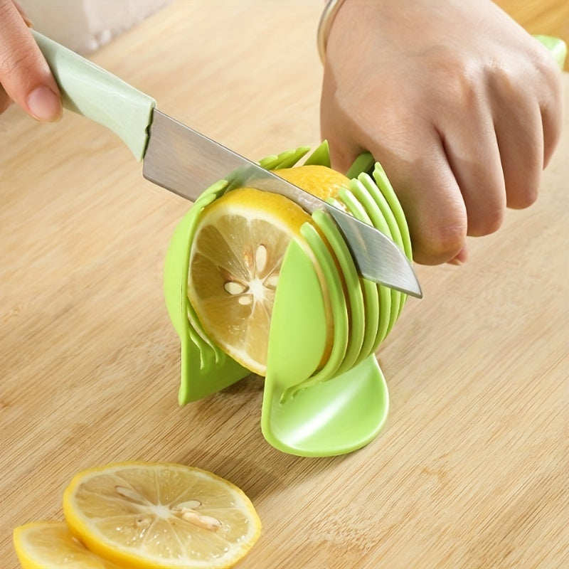 1pc, Tomato Slicer Tool, Lemon Cutter Tool, Lemon Slicer Holder, Tomato Slicer Holder, Lemon Cutter Holder, Round Fruit Tongs, Egg Slicer Cutting Holder, Kitchen Tools