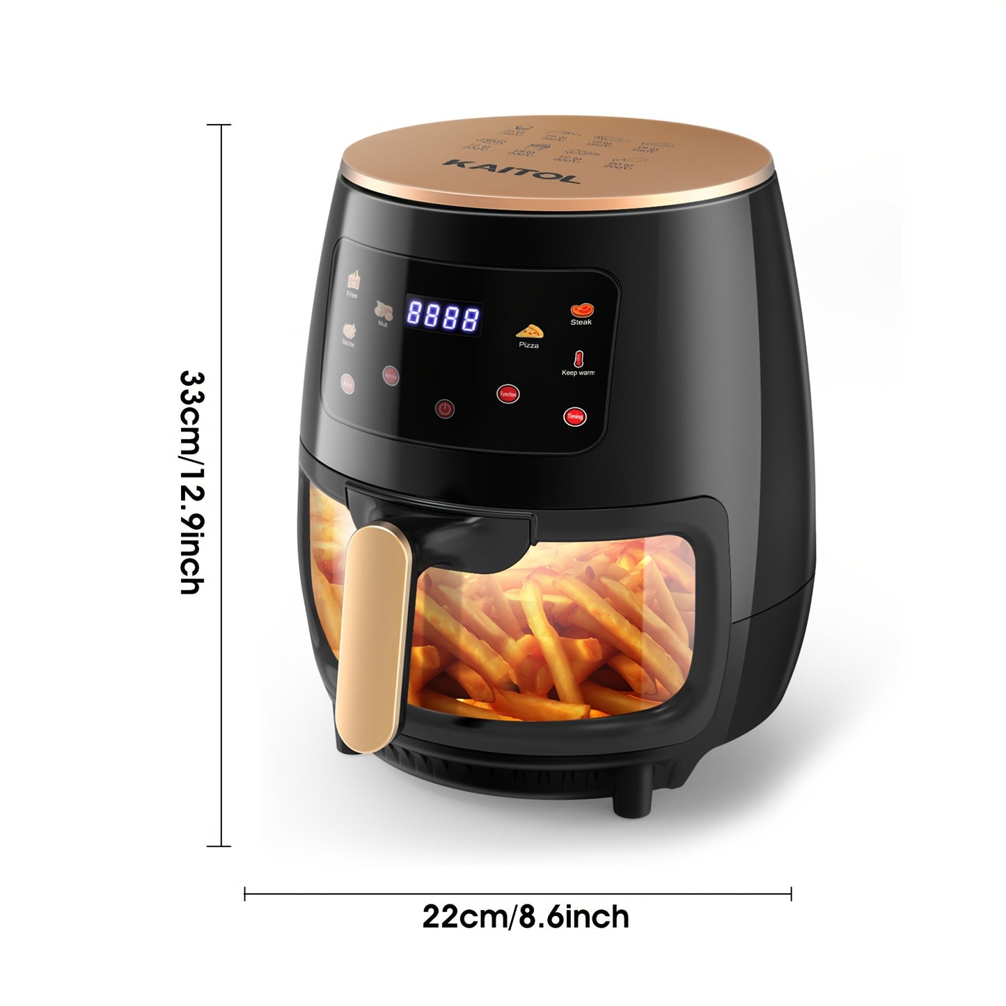 Air Fryer 6.5L 9L 10.5L Oilless 1800W Large Capacity Oven Air Fryers Healthy Cooker With 10 Preset, Visual Cooking Window, Non-Stick Basket, Dishwasher Safe