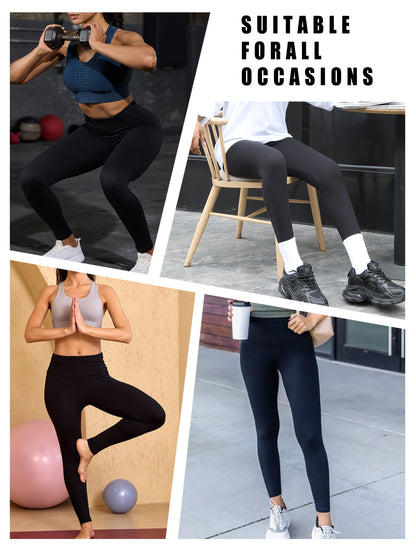 5 Pack Super Soft Leggings for Women, High Waisted Tummy Control No See Through Workout Yoga Running Pants Leggings