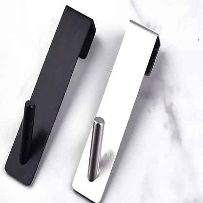 1pc Stainless Steel Over Glass Door Shower Door Back Shower Towel Rack, S-Shape Bathroom Bathrobe Hanger, Holder Hooks