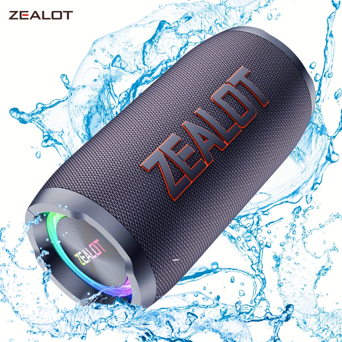 ZEALOT S76 50W Wireless Speaker, Outdoor Portable with RGB Lighting, 8-Hour Playtime, Supports Phone, Tablet, PC, TV. SD, USB, AUX, Dual Pairing Function, Suitable For Car, Camping, Beach, Party