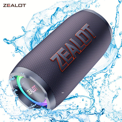 ZEALOT S76 50W Wireless Speaker, Outdoor Portable with RGB Lighting, 8-Hour Playtime, Supports Phone, Tablet, PC, TV. SD, USB, AUX, Dual Pairing Function, Suitable For Car, Camping, Beach, Party