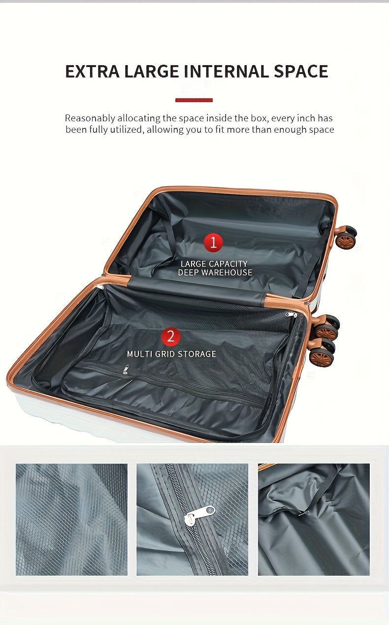 Conjunto de 4 malas de viagem de 20+24 polegadas, malas rígidas em ABS com rodas giratórias, conjunto de malas de viagem leves para senhora e homem com cadeado, inclui (20+24) + bolsa de ginástica de viagem, conjunto de malas, mala de viagem, malas