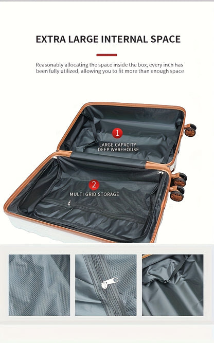 Conjunto de 4 malas de viagem de 20+24 polegadas, malas rígidas em ABS com rodas giratórias, conjunto de malas de viagem leves para senhora e homem com cadeado, inclui (20+24) + bolsa de ginástica de viagem, conjunto de malas, mala de viagem, malas