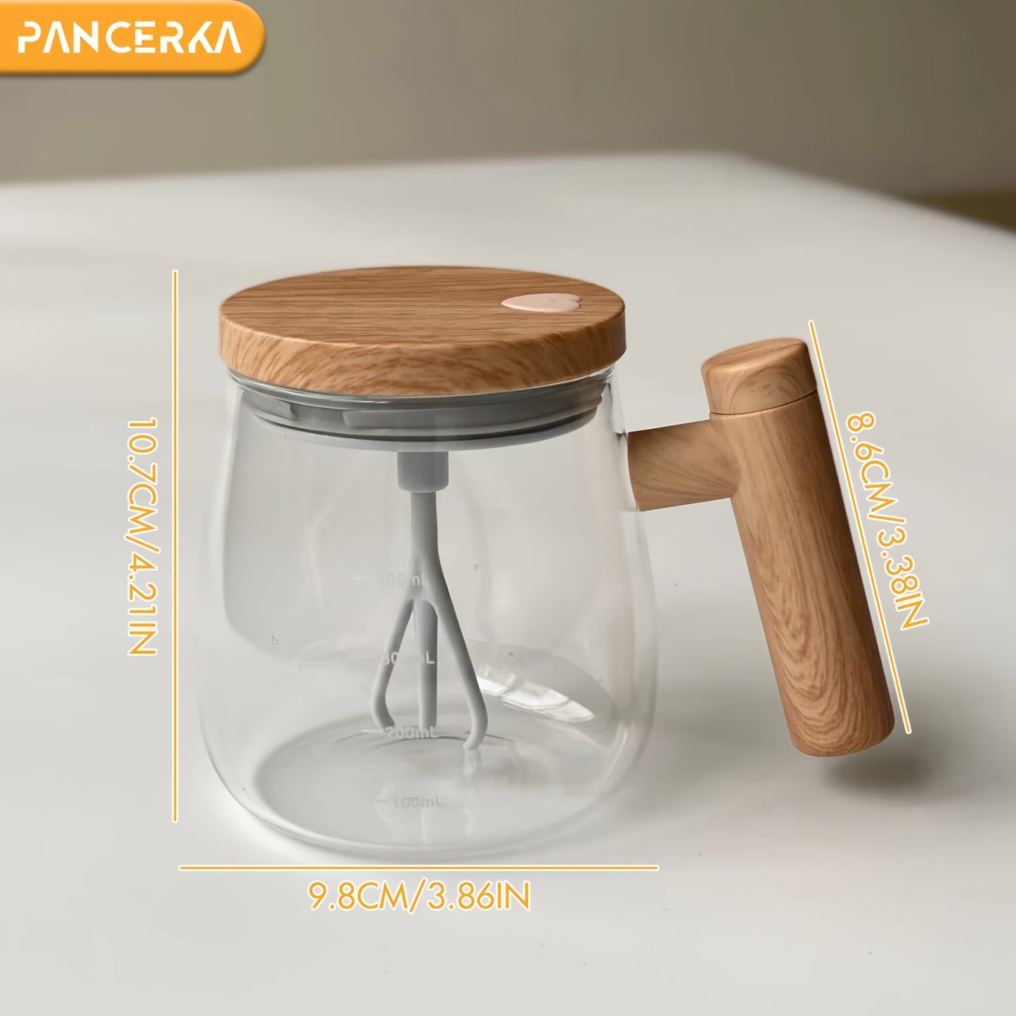 1pc, Electric Self-Stirring Coffee Mug, Glass Coffee Mug With Reusable Filter, Portable And Lightweight Coffee Mug With Leak-Proof Lid, Ideal For Home, Office, And Travel, One-Button Operation, Household Gadgets