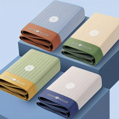 4pcs Men's Underwear, Cotton Breathable Soft Comfy Skin-friendly Stretchy Boxer Briefs Shorts, Perfect For Everyday Wear