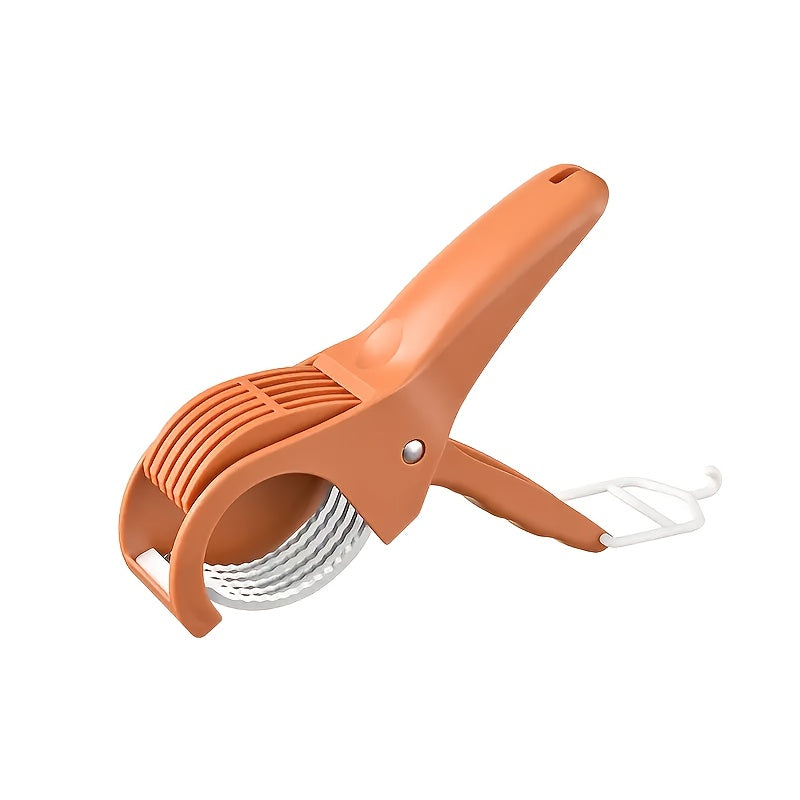 1pc Heavy-Duty Manual Vegetable & Fruit Slicer with Multi-Blade - Quick-Chop Technology, Sharp Stainless Steel Blade - Ergonomic Grip for Carrots, Potatoes, Cucumbers, Tomatoes, Apples - Compact Kitchen Tool for Home & - Easy