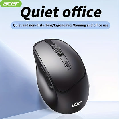 ACER Wireless Mouse, Ergonomic Silent Optical Mouse with Side Buttons, Low Latency 2.4G Wireless Mouse, Compatible with Windows/macOS/iPadOS/Android for Laptop, Computer, Office & Home Use, Home Office Accessory, Computer Nav