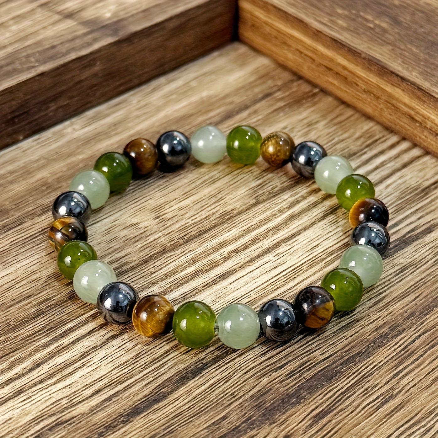 CHENGYOUGE Women's Bohemian Bracelet - Natural Green
