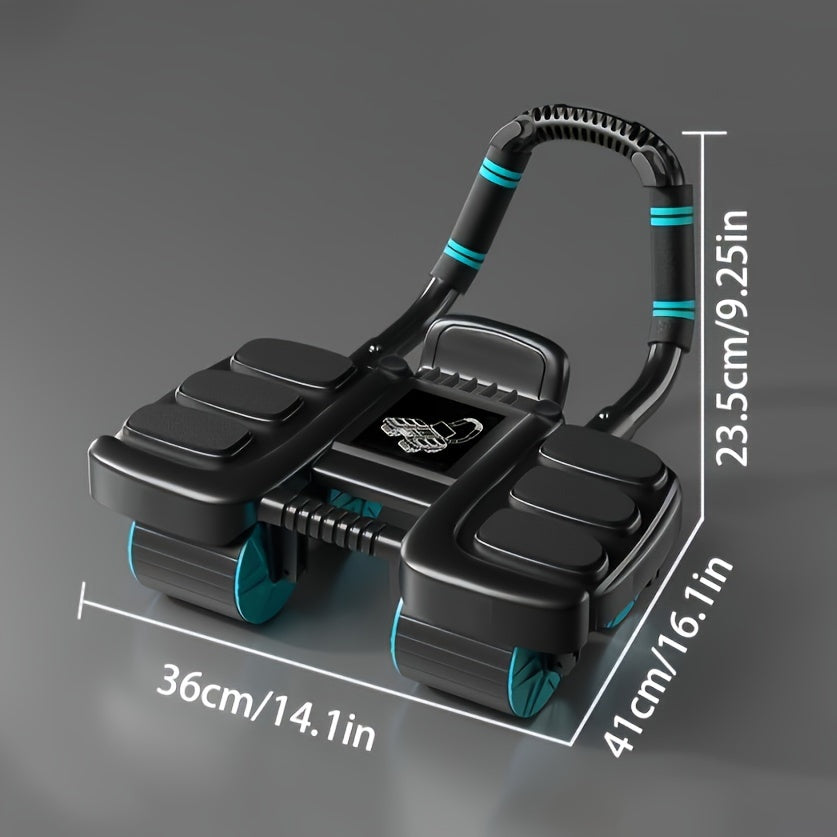 Lingpeng Smart Ab Roller com Rebote Automático - Aparelho de Treino de Força Abdominal com 4 Rodas e Apoio para Cotovelos, Material Durável em PP/TPE, Ideal para Exercícios em Casa, Lingpeng