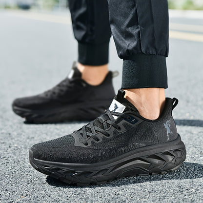 Men's All-Season New Sports Shoes, MD Soft Sole, Breathable Fabric Mesh Upper, Lightweight Design, Thickened Outsole, Fashion Trendy Running and Travel Hiking Camping Footwear