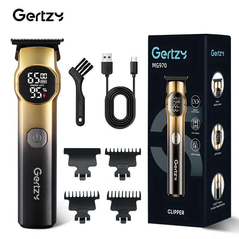 GERTZY Professional Electric Hair Clipper - Durable Powder Metallurgy Blade, Rechargeable Battery, USB Charging, 3 Speeds, 3.5mm Thin, Ideal for Men'S Salon-Quality Haircut, Perfect Father'S Day Gift, Hair Cutting Tool | Slee