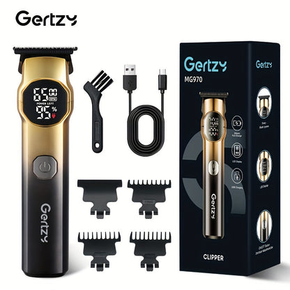 GERTZY Professional Electric Hair Clipper - Durable Powder Metallurgy Blade, Rechargeable Battery, USB Charging, 3 Speeds, 3.5mm Thin, Ideal for Men'S Salon-Quality Haircut, Perfect Father'S Day Gift, Hair Cutting Tool | Slee