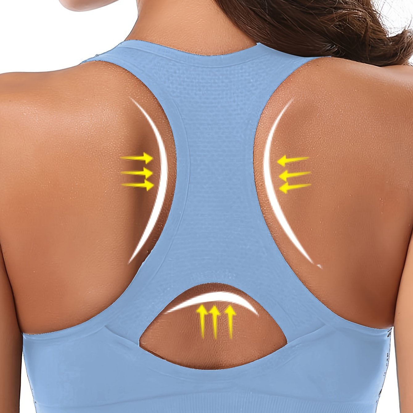 Women's High-Support Sports Bra with Removable Pads - Quick-Dry, Shockproof, Double-Layer Racerback Vest for Running & Fitness, Breathable Nylon-Elastane Blend, Non-See-Through, All-Season Activewear