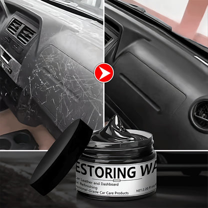 65ml  Interior Renovation Wax & Plastic Parts Renewal Interior Shine Wax, Tire Protector, Black Vehicle Yellowing Repair with Nano Crystal Coating Effective Scratch Removal & Restorative Formula for Long-Lasting Shine