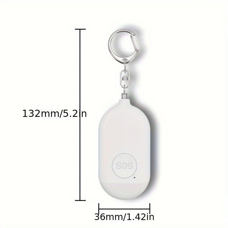 USB Rechargeable 130dB Personal Alarm Keychain for Women - SOS Emergency Safety Siren with LED Light, Panic Button or Pull Pin Alert Device - Compact & Lightweight Design, Available in Pink, Blue, White, Black