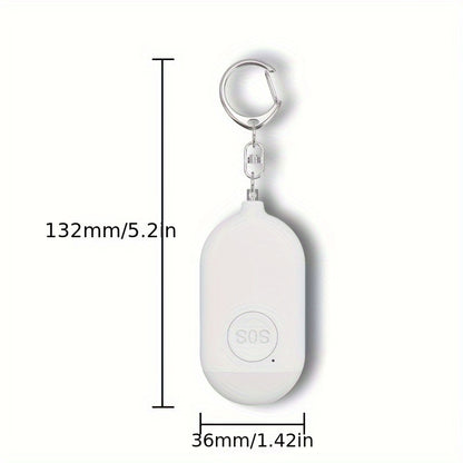 USB Rechargeable 130dB Personal Alarm Keychain for Women - SOS Emergency Safety Siren with LED Light, Panic Button or Pull Pin Alert Device - Compact & Lightweight Design, Available in Pink, Blue, White, Black