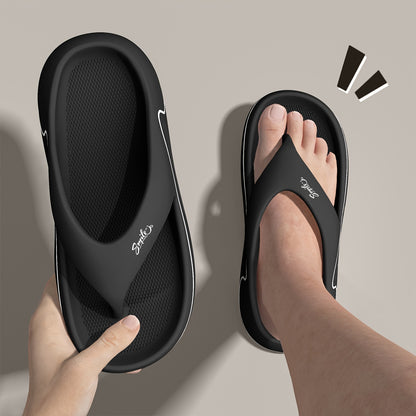 Non-Slip Slip-On Slippers - Heavy-Duty Cushioned EVA Indoor/Outdoor House Shoes, All-Season High Quality Footwear for Home, Gym, Pool, Beach - Men & Women (Black), Indoor Slippers, Indoor Footwear, Simple Slipon Design, Breat