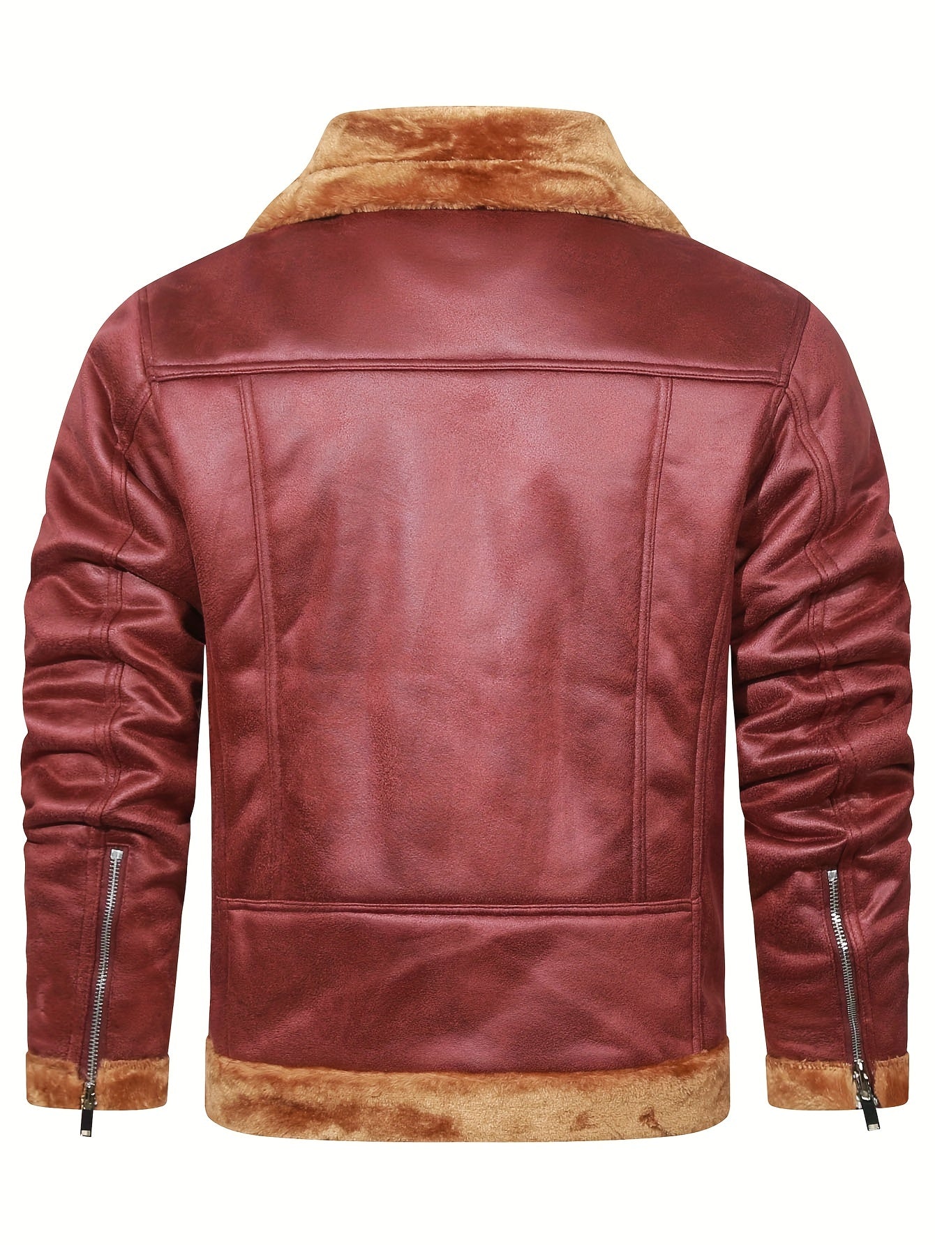 Men's Pu Jacket, Chic Faux Leather Jacket For Fall Winter