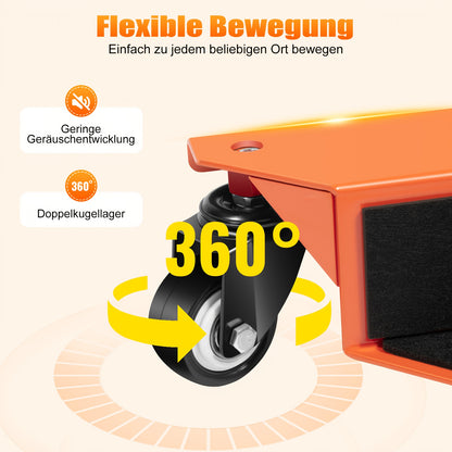 4pcs Heavy-Duty Corner Mover Dolly Set with Triangular Frame & 639.11 KG Capacity - All-Terrain Moving System with Locking Mechanism, Sturdy Carbon Steel Construction & PU Wheels for Pianos, Refrigerators, Cabinets, Washing M