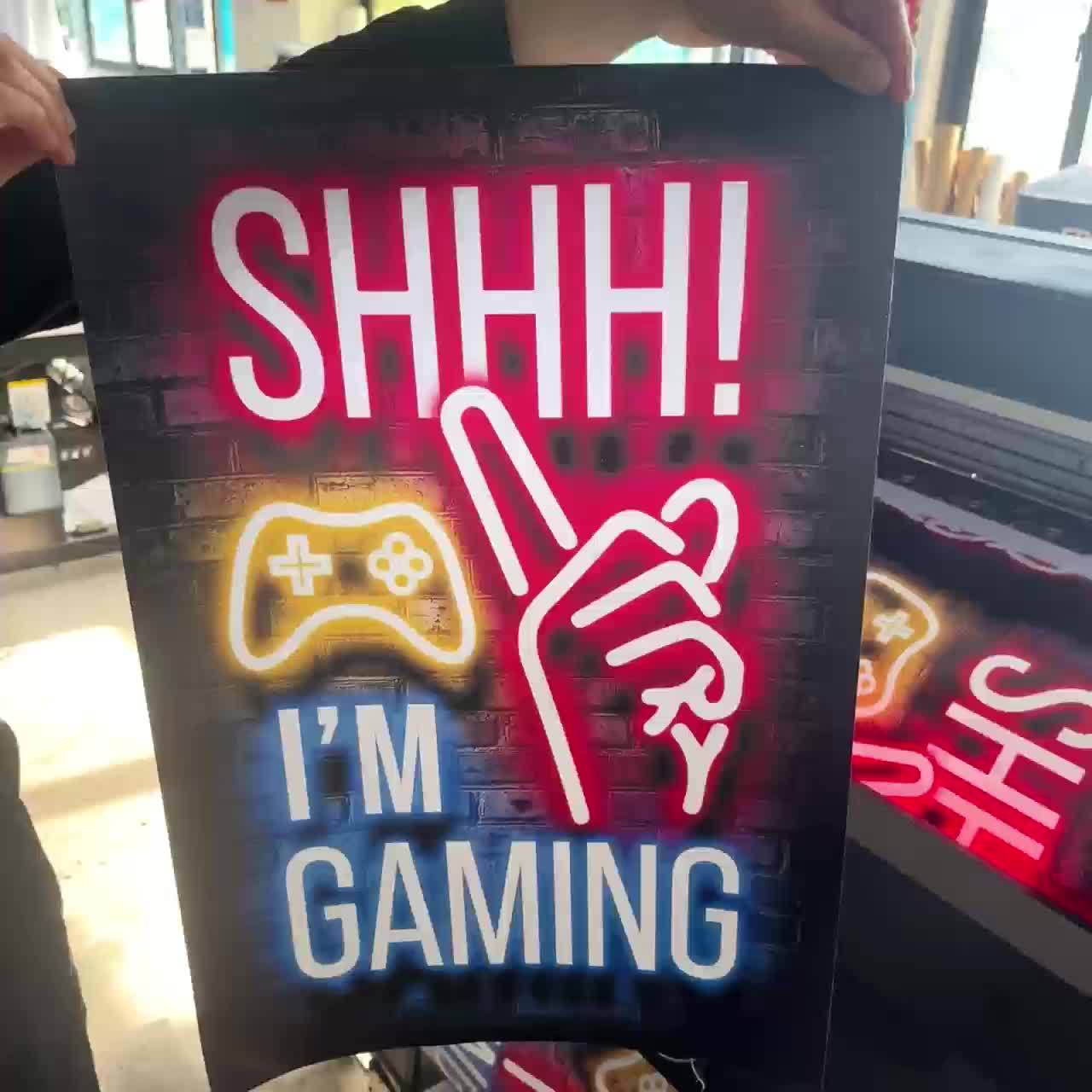 1pc Neon Game Poster - Vibrant Canvas Painting for Electronic Sports Room, Game Hall, and Boys' Bedroom - Perfect Wall Decor for Gamers