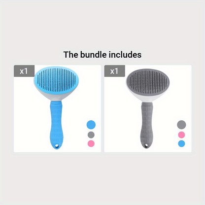 1pc Pet Grooming Brush - Efficient Hair Removal Comb for Cats & Dogs, Ergonomic Handle, Durable ABS Material, Ideal for Coat Health Maintenance, Pet Grooming Tool|Easy Grip Handle|Fine Bristle Comb, Pet Hair Remover Tool