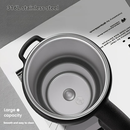 Garrafa de água NRMEI de aço inoxidável de 1,2 litros com pega - Boca dupla - À prova de fugas - Adequada para suportes de copos de automóvel