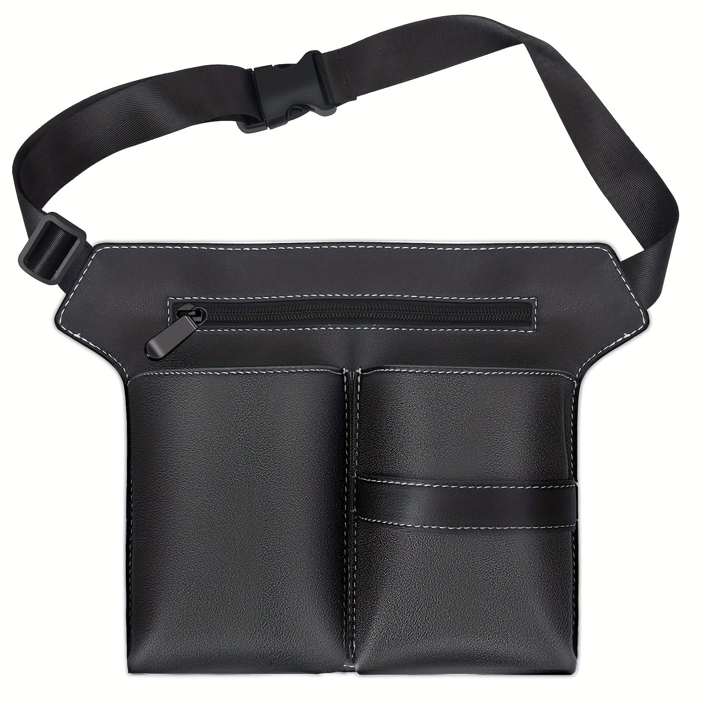 Professional Hairdresser Scissor Bag with Waist Belt - Durable PU Leather Storage Holster for Hair Salon Tools and Accessories