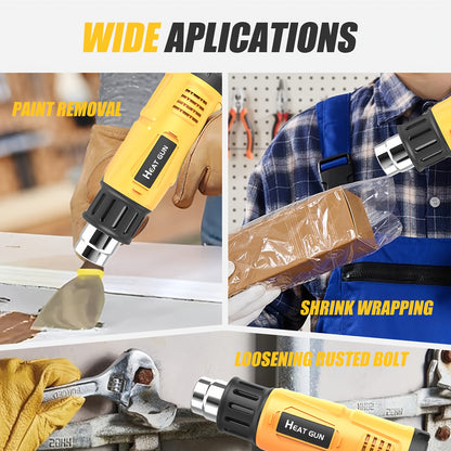 2000W Professional Electric Heat Gun with Adjustable Temperature Control, 1.5S Fast Heating, 122°F-1202°F Range, Ideal for Welding & Soldering, Automotive & Construction Use, European Standard Plug, 220-240V, Soldering Heat