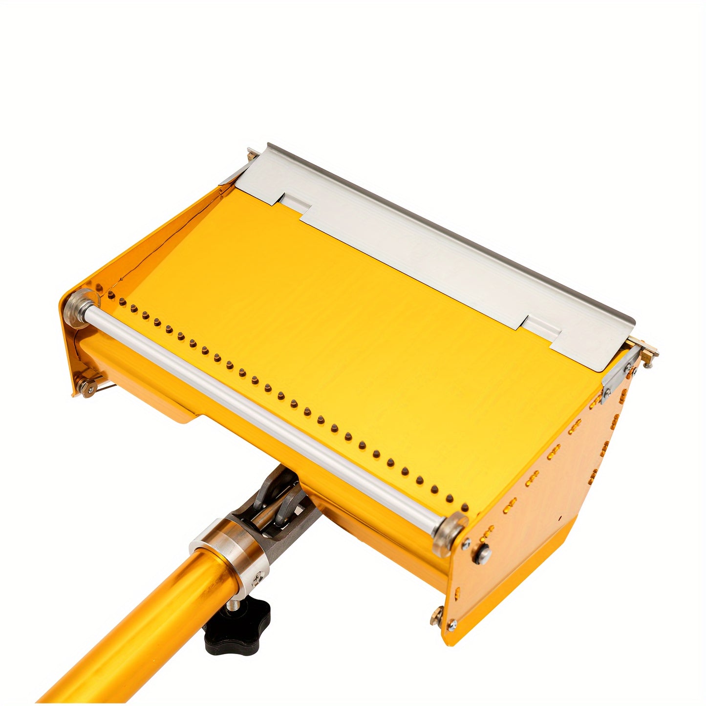 Professional Drywall Flat Finishing Box Tool with 101.6-162.56cm Adjustable Handle - Aluminum Alloy Manual Scraper, Large Capacity Putty Box, 30° Rotating Head & Double-Spring Design for Smooth Walls & Ceilings, Drywall Fini