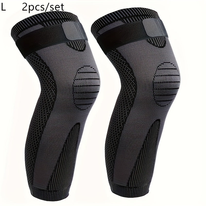 Two pairs of compression leg sleeves with elastic bands, suitable for both men and women, knee protectors, pressure sleeves for indoor and outdoor fitness, warm and breathable, perfect gift for family and friends, suitable fo
