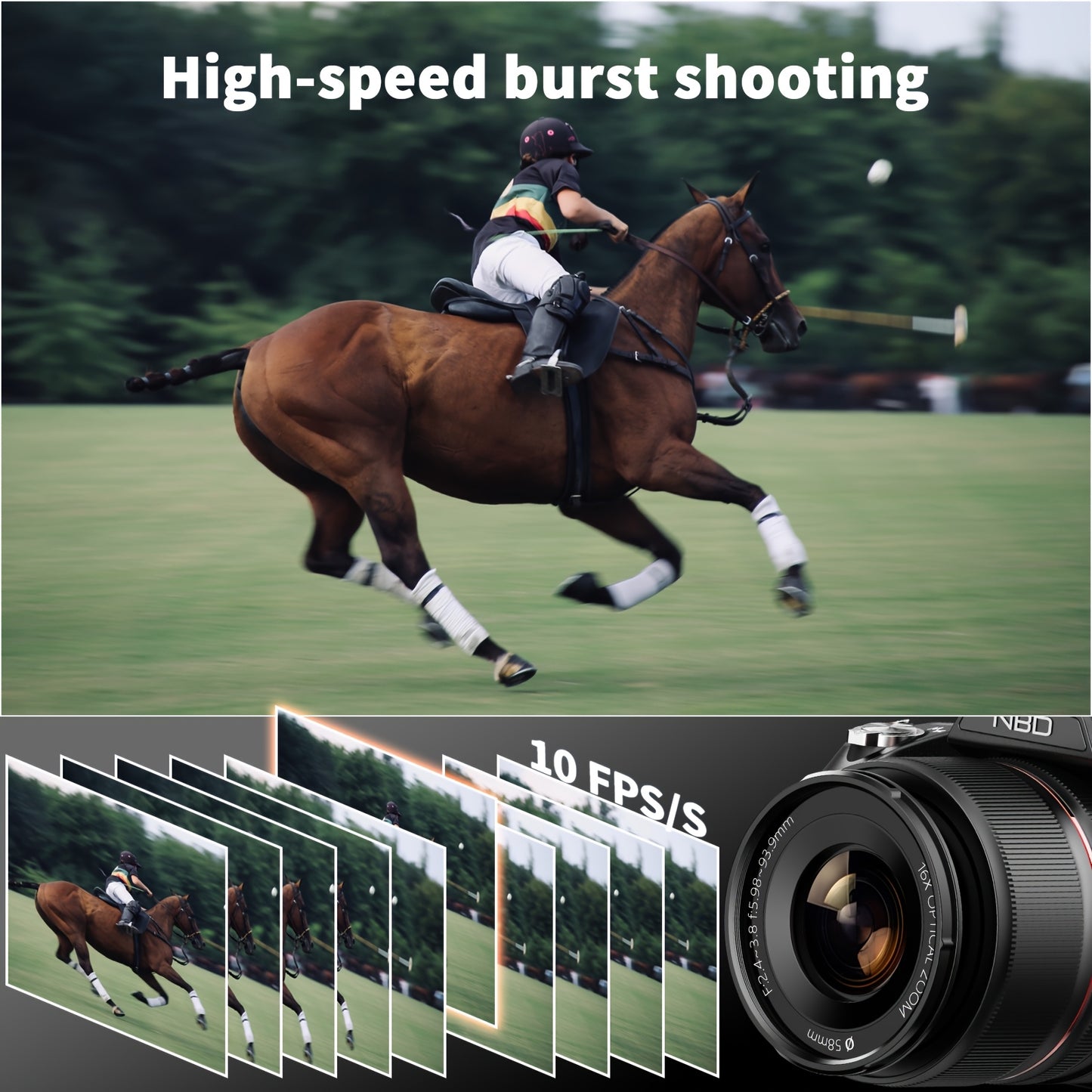 NBD 5K&64MP Digital Cameras for Photography, 16X Optical Zoom Camera with WiFi & App Control, Vlogging Camera with 180°Flipable 3-inch Screen, 2 Batteries, Camera Strap&32GB Card, Lightweight Camera, Wifi Camera, Camera For