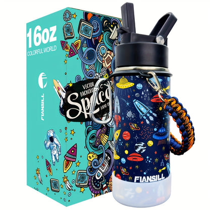 12oz Stainless Steel Vacuum Insulated Water Bottle with Flansill, Leak-Proof, BPA-Free, Portable, Ideal for Students, Daily Hydration Gift for Son and Daughter, Independence Day, Thanksgiving, New Year, Labor Day, Kids