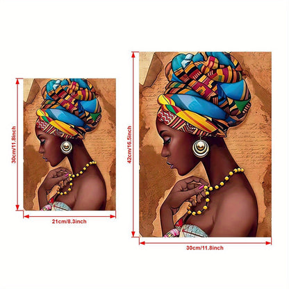 1pc African Art Woman Painting Prints On Canvas, Beauty Girl, Scandinavian Posters, Wall Art Picture, For Living Room/bedroom Decor