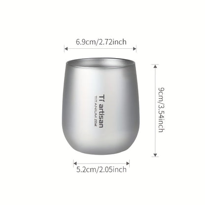 Caneca Tiartisan em titânio para exterior, 255ml/400ml, com parede dupla, ideal para chá e café, perfeita para campismo e piqueniques. Leve e portátil.