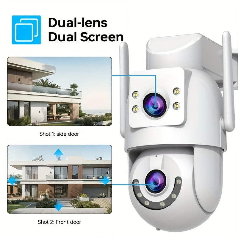 JOOAN AI- 360° Pan-Tilt-Zoom Security  with Full HD 1296P, Night Vision, Motion Detection, 24/7 Recording, 2.4G/5G WiFi, Cloud Storage, Siren Alarm, Indoor/Outdoor Surveillance  with AI Tracking,, Compatible with Smartphones