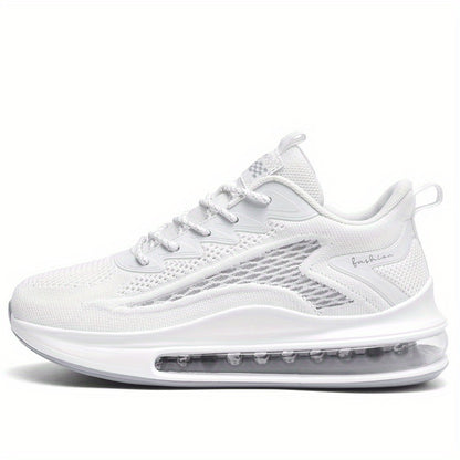 2023 New Men's Running Shoes - Shock-Absorbing Breathable Fabric & PU Cushioning, All-Season Athletic Sneakers with Sport Control Technology, Black Lace-Up Design for Gym, Jogging & Casual Wear