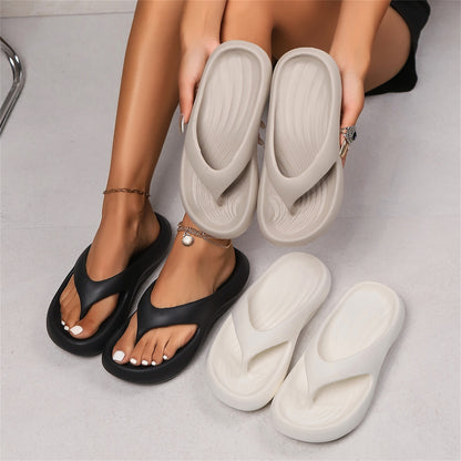 Women'S Slip-On Platform Sandals - Cushioned EVA Beach Shoes with Arch Support, Non-Slip Sole - All-Season Indoor/Outdoor Slippers for Women, - Lightweight & Easy-Clean Footwear for Home, Travel, Work, Vacation - Cushioned In