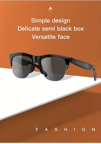 Smart Wireless 5.0 Sunglasses Multifunctional Glasses Wireless Call Play Music Outdoor Sports Headphones Rechargeable HIFI Sound Quality HD Lens Headphones Black Technology Unisex Touch Long Battery Life Anti-UV Lens