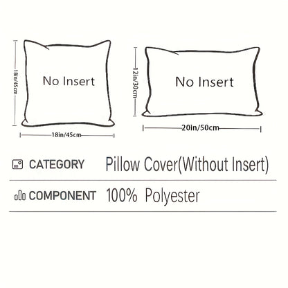 4pcs Bohemian Style Patchwork Textured Gradient Throw Pillow Covers, 30.48cm*50.8cm, 45.72cm*45.72cm, Soft Corduroy Decor Cushion Covers in Green, Orange, Teal, Yellow, Zip Closure, Hand Wash Only, Polyester Fiber, Farmhouse