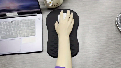 Ergonomic Memory Foam & Non-Slip Mouse Pad with Wrist Rest - Massage Design for Pain Relief, Comfortable Wrist & -Skid Base, Office/Gaming Desk for Computer, PC, Laptop, Remote Work - Accessory for Hand