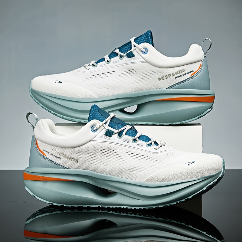 Unisex Professional Running Shoes - Lightweight Breathable Design with Stability Support, All-Season Low-Top Sneakers for Gym, Hiking, Commuting & Outdoor Activities - White & Orange Accents, Gym Shoes, Hiking Footwear, Moder