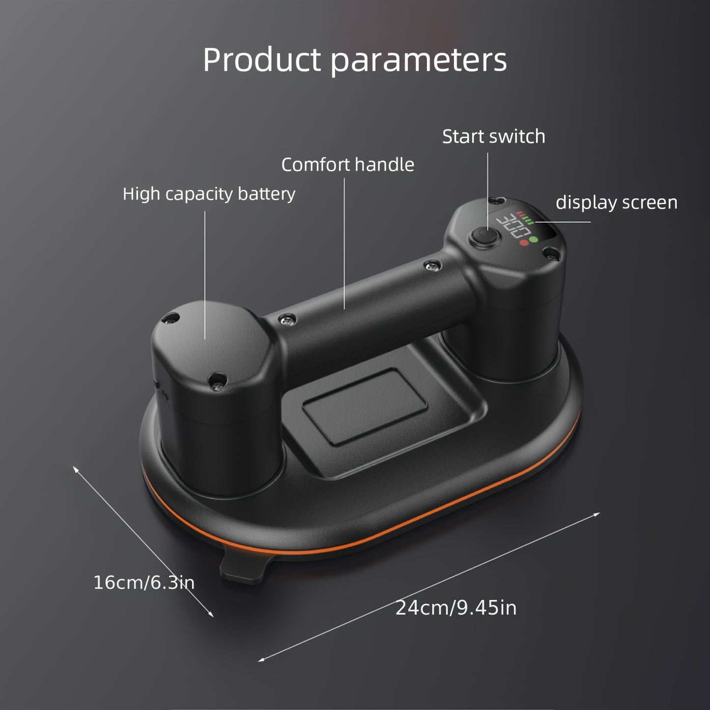 300KG Industrial Grade Electric Vacuum Suction Cup Heavy-duty Granite Tile Vacuum Elevator 3600mAh Battery For Moving Glass, Tile, And Stone Materials